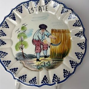 Bassano Hand Painted Decorative Hanging Plate Made in Italy Harvest Season MCM